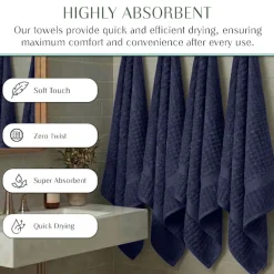Home Weavers Inc Willow Collection 100% Cotton Zero Twist 12-pc. Quick Dry Washcloth
