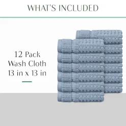 Home Weavers Inc Willow Collection 100% Cotton Zero Twist 12-pc. Quick Dry Washcloth