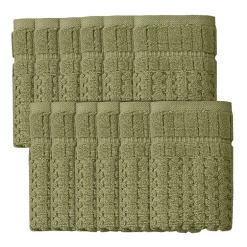Home Weavers Inc Willow Collection 100% Cotton Zero Twist 12-pc. Quick Dry Washcloth