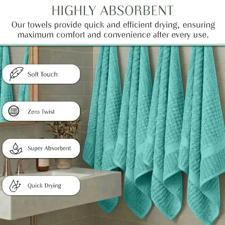 Home Weavers Inc Willow Collection 100% Cotton Zero Twist 12-pc. Quick Dry Washcloth