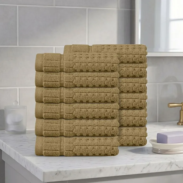 Home Weavers Inc Willow Collection 100% Cotton Zero Twist 12-pc. Quick Dry Washcloth