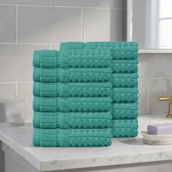 Home Weavers Inc Willow Collection 100% Cotton Zero Twist 12-pc. Quick Dry Washcloth