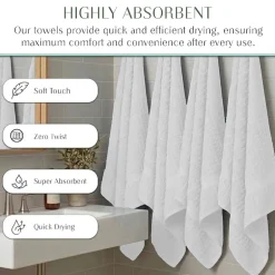 Home Weavers Inc Willow Collection 100% Cotton Zero Twist 12-pc. Quick Dry Washcloth