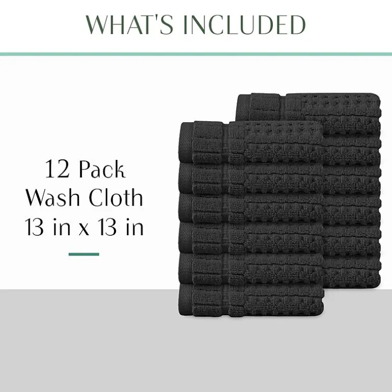 Home Weavers Inc Willow Collection 100% Cotton Zero Twist 12-pc. Quick Dry Washcloth