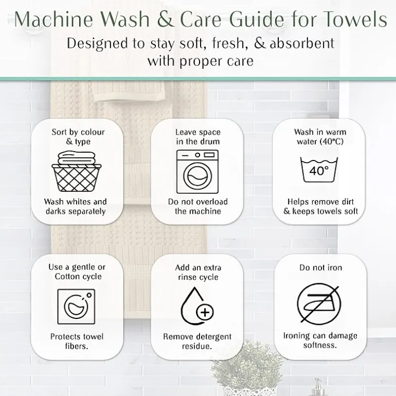Home Weavers Inc Willow Collection 100% Cotton Zero Twist Super Absorbent 3-pc. Quick Dry Bath Towel Set