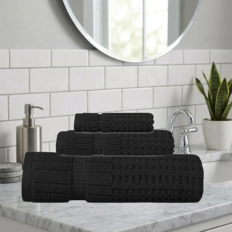 Home Weavers Inc Willow Collection 100% Cotton Zero Twist Super Absorbent 3-pc. Quick Dry Bath Towel Set