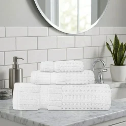 Home Weavers Inc Willow Collection 100% Cotton Zero Twist Super Absorbent 3-pc. Quick Dry Bath Towel Set