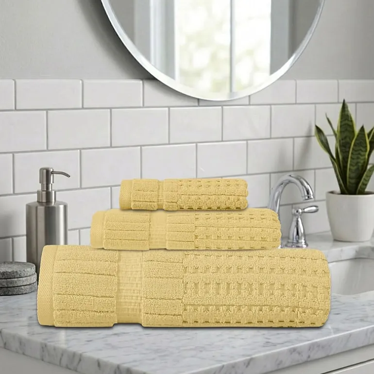 Home Weavers Inc Willow Collection 100% Cotton Zero Twist Super Absorbent 3-pc. Quick Dry Bath Towel Set
