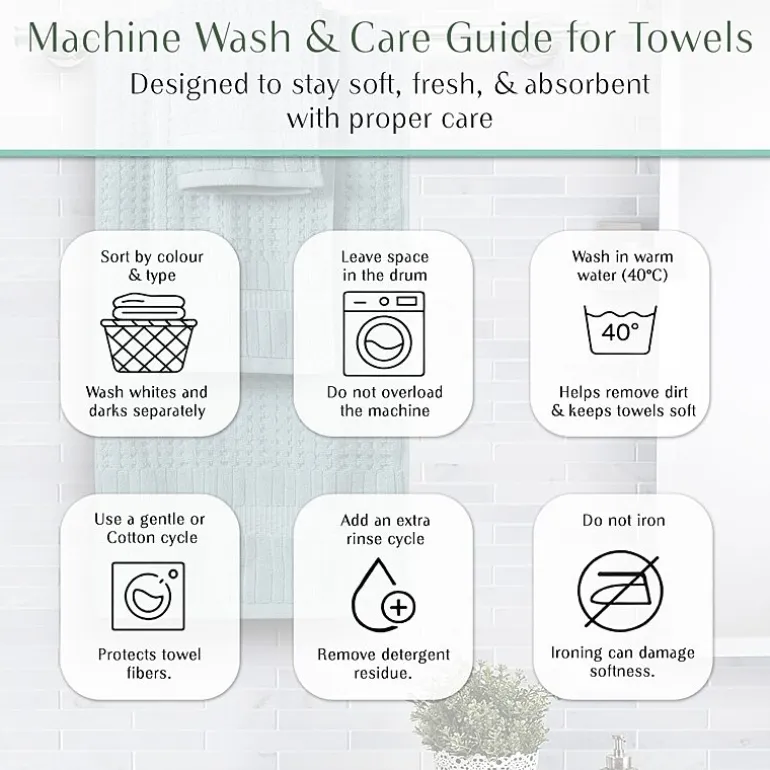 Home Weavers Inc Willow Collection 100% Cotton Zero Twist Super Absorbent 3-pc. Quick Dry Bath Towel Set