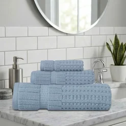 Home Weavers Inc Willow Collection 100% Cotton Zero Twist Super Absorbent 3-pc. Quick Dry Bath Towel Set