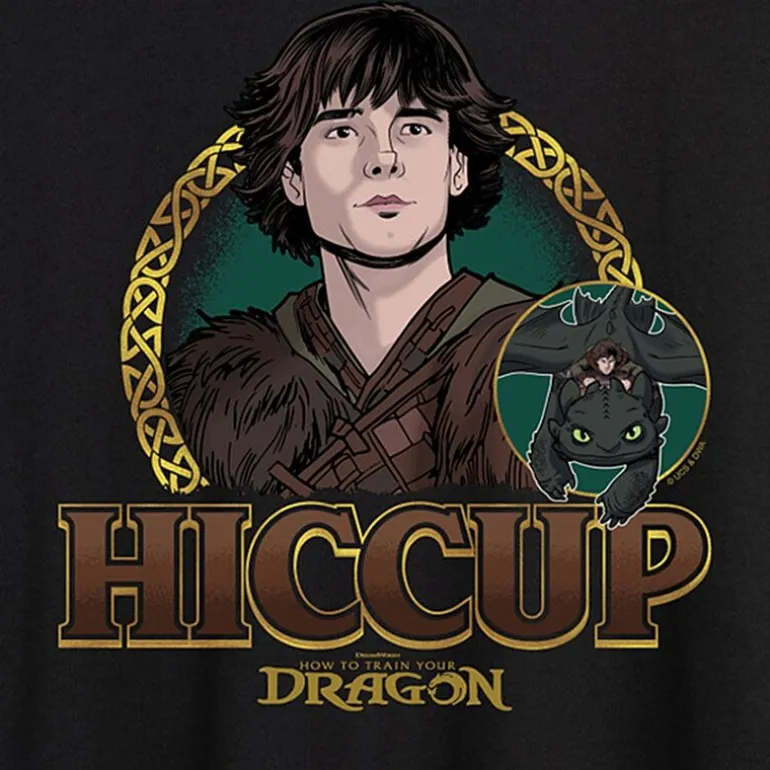 How To Train Your Dragon Hiccup Tee Womens Juniors Crew Neck Short Sleeve Oversized Graphic T-Shirt