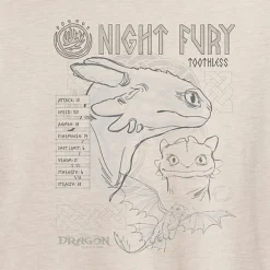 How To Train Your Dragon Sketch Tee Womens Juniors Crew Neck Short Sleeve Oversized Graphic T-Shirt