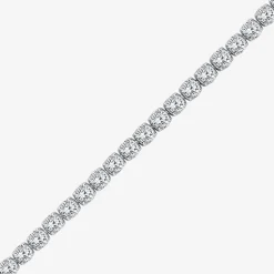 (H / Si2) Womens 10 Ct.T.W. Lab Grown White Diamond 10K Gold 7.25 Inch Tennis Bracelet