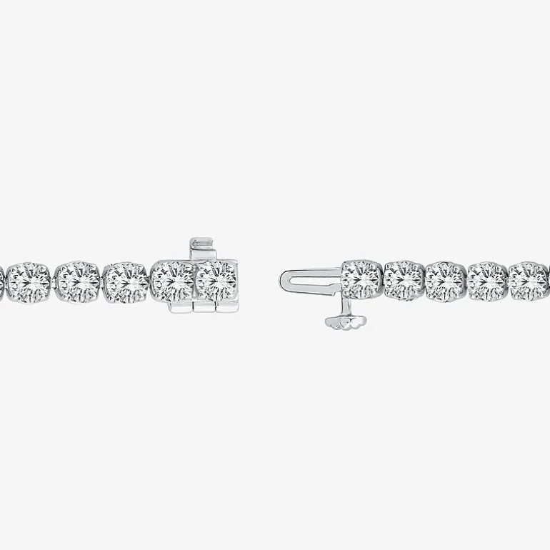 (H / Si2) Womens 10 Ct.T.W. Lab Grown White Diamond 10K Gold 7.25 Inch Tennis Bracelet