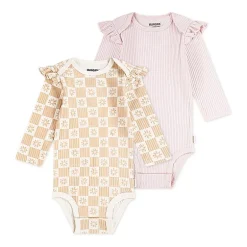 Huggies Baby Girls Crew Neck Long Sleeve Rib Knit 2-pc. Bodysuit
