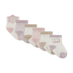 Huggies Baby Girls Multi-Pack 6 Pair Quarter Ankle Socks