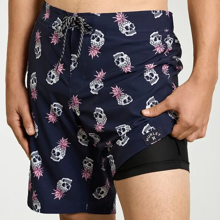 Hurley Mens Drawstring Waist 9 1/2" Ombre Swim Trunks