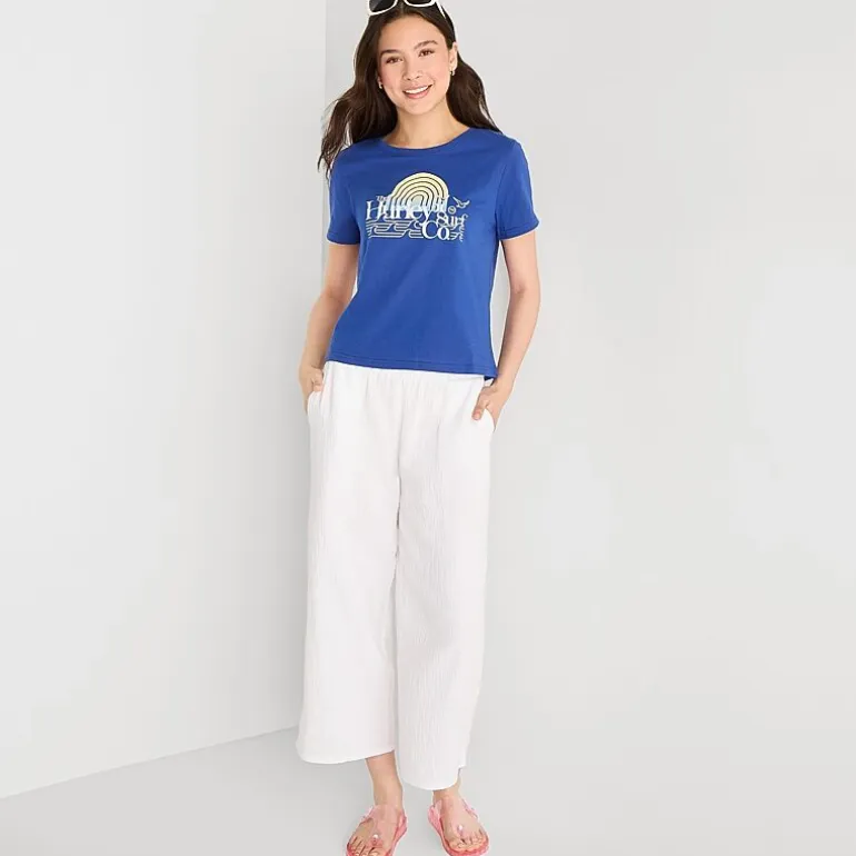 Hurley Womens Juniors Crew Neck Short Sleeve Regular Fit Graphic T-Shirt