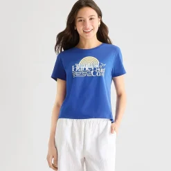 Hurley Womens Juniors Crew Neck Short Sleeve Regular Fit Graphic T-Shirt