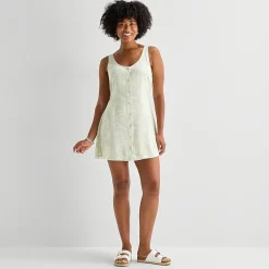 Hurley Womens Juniors Round Neck Sleeveless Sundress