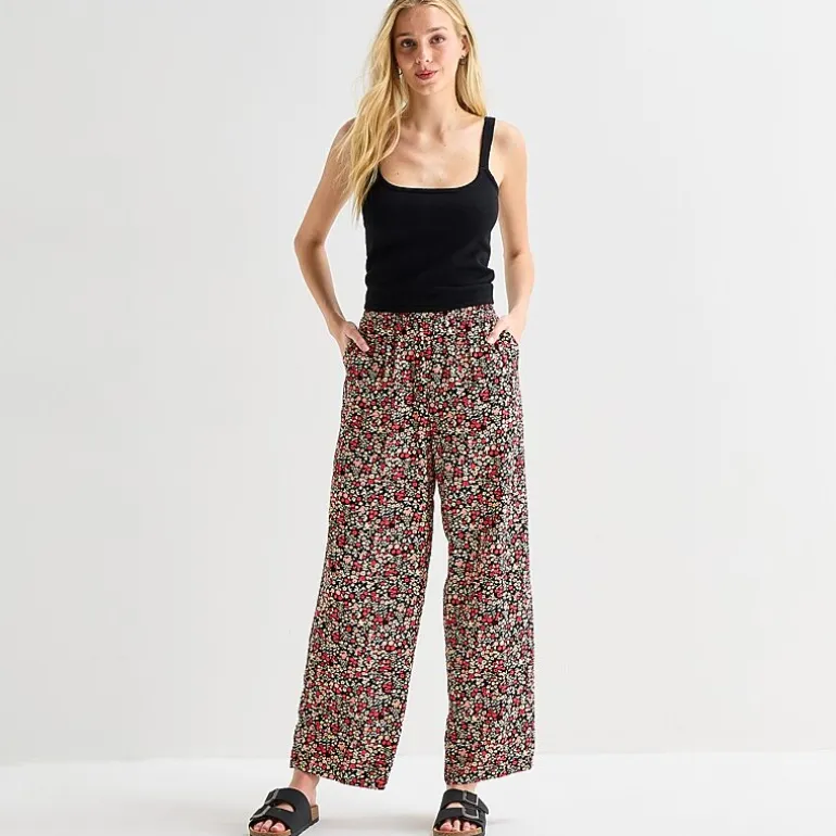 Hurley Womens Juniors Straight Mid Rise Pull-On Pant