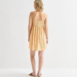 Hurley Womens Juniors Straight Neck Sleeveless Sundress