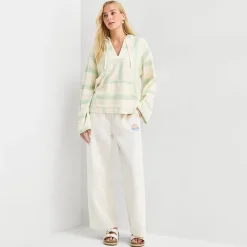 Hurley Womens Juniors Wide Leg Mid Rise Fleece Sweatpant