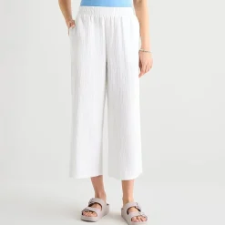 Hurley Womens Juniors Wide Leg Mid Rise Pull-On Pant