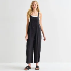 Hurley Womens Square Neck Sleeveless Juniors Jumpsuit