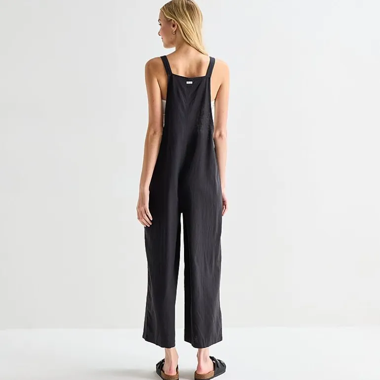 Hurley Womens Square Neck Sleeveless Juniors Jumpsuit