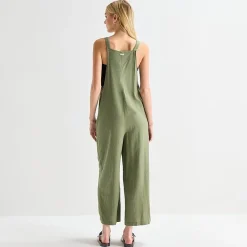 Hurley Womens Square Neck Sleeveless Juniors Jumpsuit