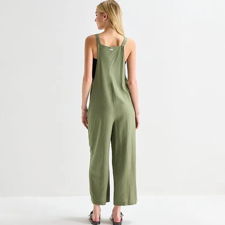 Hurley Womens Square Neck Sleeveless Juniors Jumpsuit