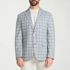 IBIZA AZURE Mens Windowpane Modern Fit Sport Coat
