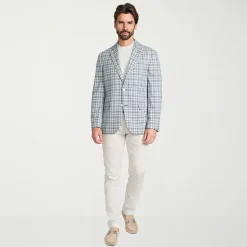 IBIZA AZURE Mens Windowpane Modern Fit Sport Coat