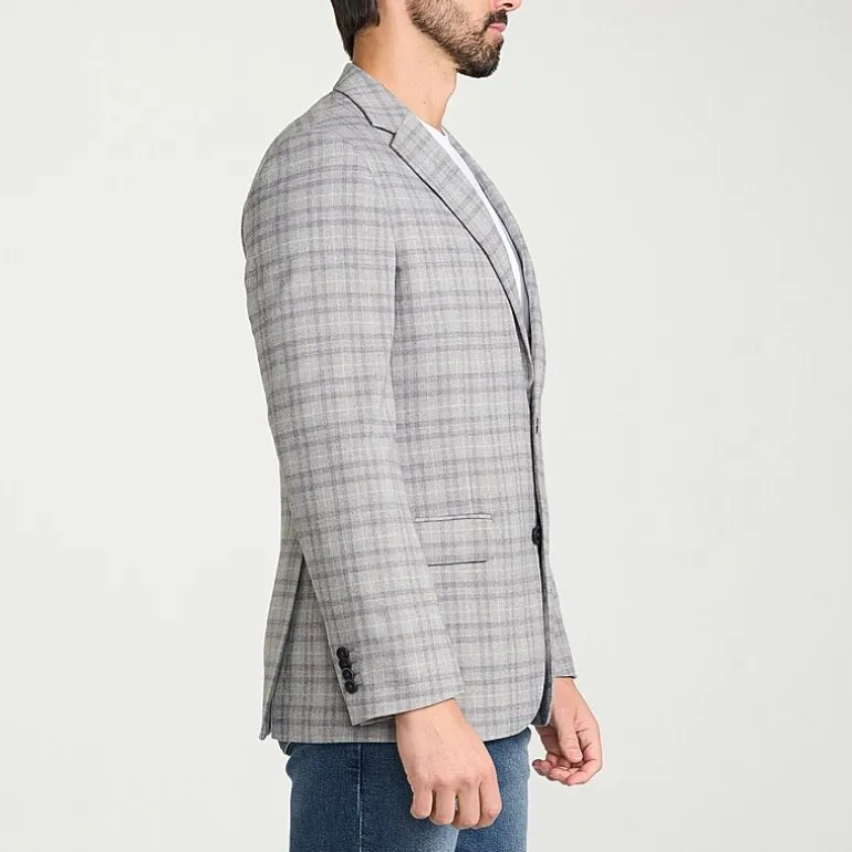 IBIZA AZURE Mens Windowpane Modern Fit Sport Coat