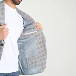IBIZA AZURE Mens Windowpane Modern Fit Sport Coat