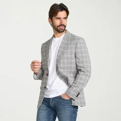 IBIZA AZURE Mens Windowpane Modern Fit Sport Coat