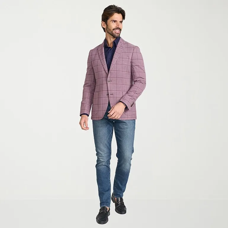 IBIZA AZURE Mens Windowpane Slim Fit Sport Coat