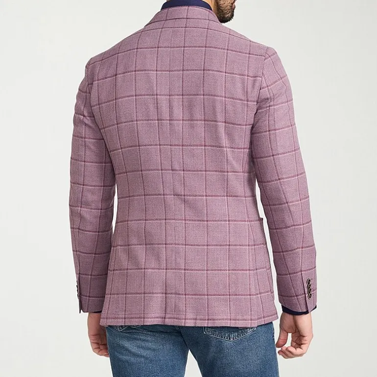 IBIZA AZURE Mens Windowpane Slim Fit Sport Coat