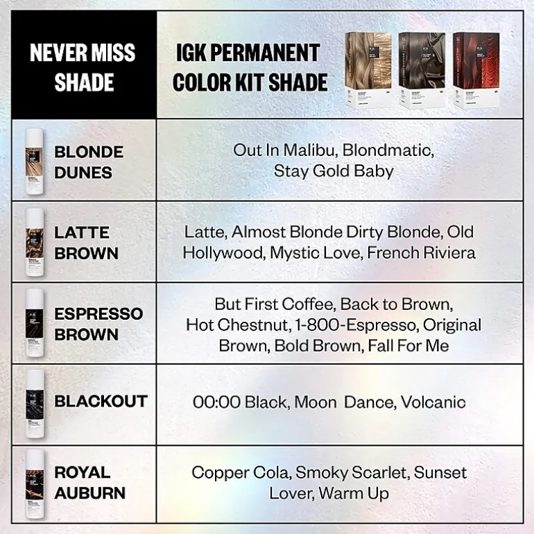 IGK Never Miss Root Spray Hair Color 2 oz.
