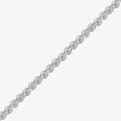 (I1/H-I) Womens 3 CT. T.W. Lab Grown White Diamond 10K Gold 7.25 Inch Tennis Bracelet