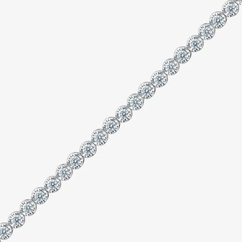 (I1/H-I) Womens 3 CT. T.W. Lab Grown White Diamond 10K Gold 7.25 Inch Tennis Bracelet