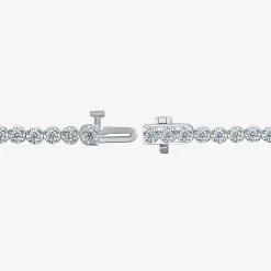 (I1/H-I) Womens 3 CT. T.W. Lab Grown White Diamond 10K Gold 7.25 Inch Tennis Bracelet
