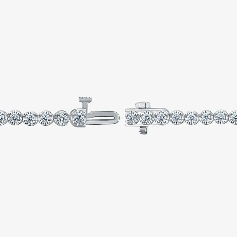 (I1/H-I) Womens 3 CT. T.W. Lab Grown White Diamond 10K Gold 7.25 Inch Tennis Bracelet