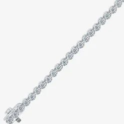 (I1/H-I) Womens 3 CT. T.W. Lab Grown White Diamond 10K Gold 7.25 Inch Tennis Bracelet