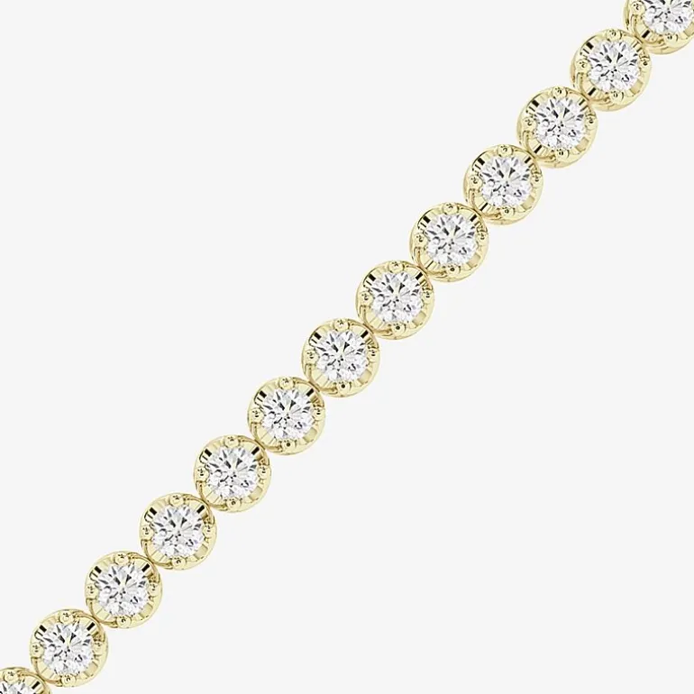 (I1/H-I) Womens 3 CT. T.W. Lab Grown White Diamond 10K Gold 7.25 Inch Tennis Bracelet