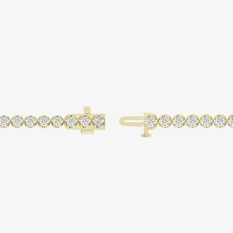 (I1/H-I) Womens 3 CT. T.W. Lab Grown White Diamond 10K Gold 7.25 Inch Tennis Bracelet