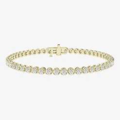 (I1/H-I) Womens 3 CT. T.W. Lab Grown White Diamond 10K Gold 7.25 Inch Tennis Bracelet