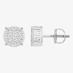 (I / I2-I3) 1/4 CT. Natural White Diamond 10K Gold 6.7mm Round Stud Earrings
