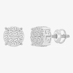 (I / I2-I3) 1/4 CT. Natural White Diamond 10K Gold 6.7mm Round Stud Earrings